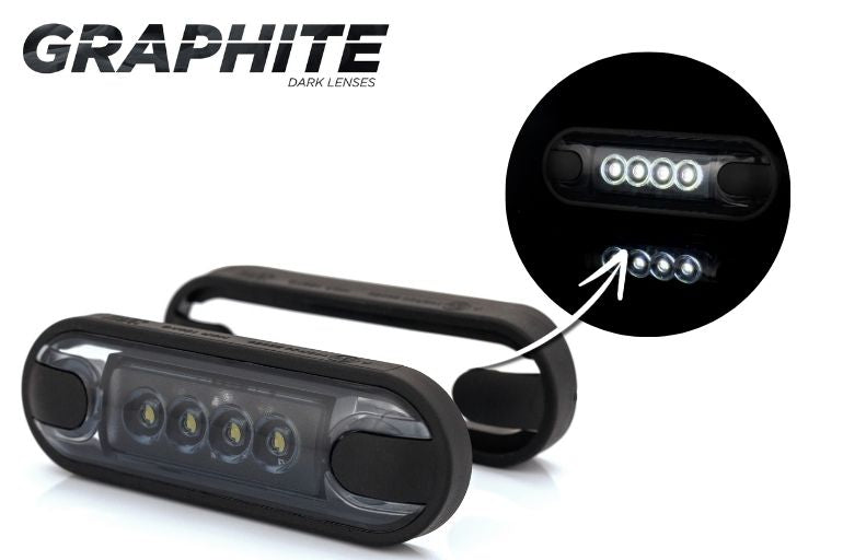 Markeringslys LED Slim Graphite - Hvit