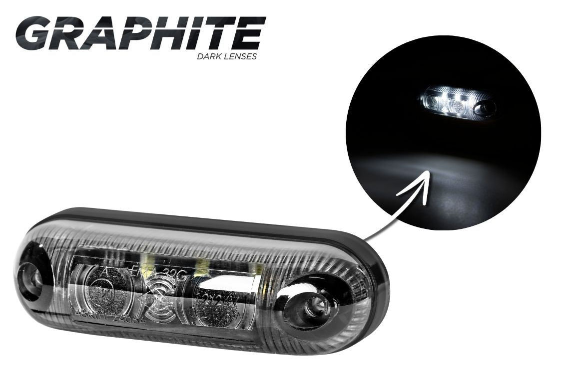 Markeringslys LED Graphite - Hvit