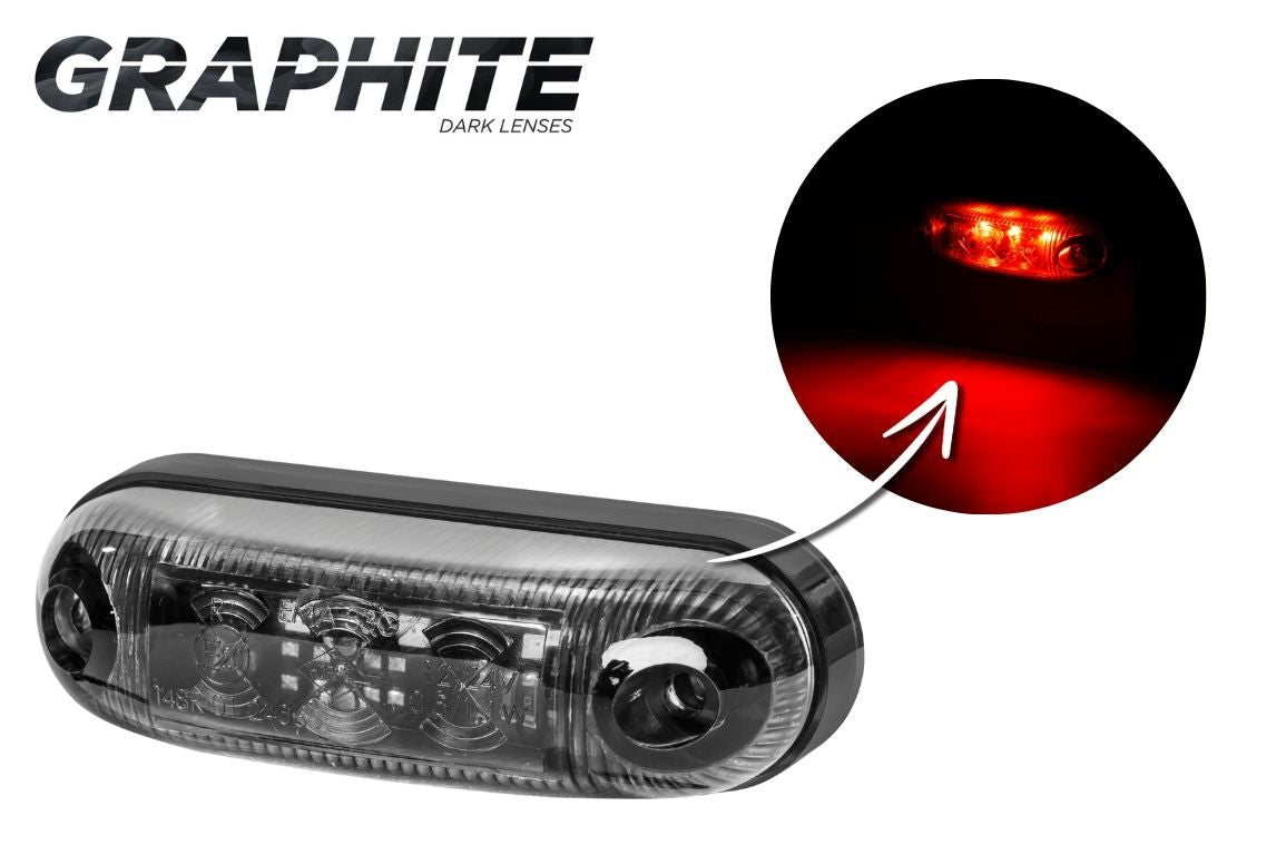 Markeringslys LED Graphite - Rød