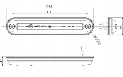Markeringslys LED Neon Graphite - Hvit