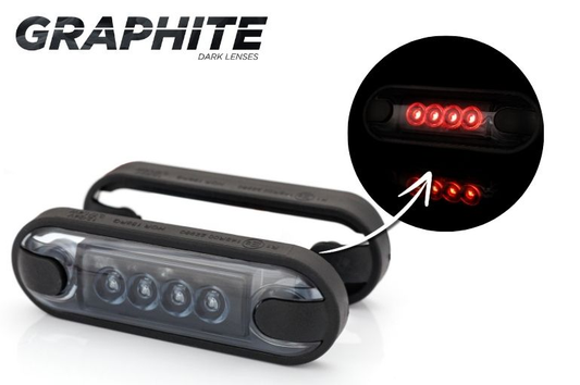 Markeringslys LED Slim Graphite - rød