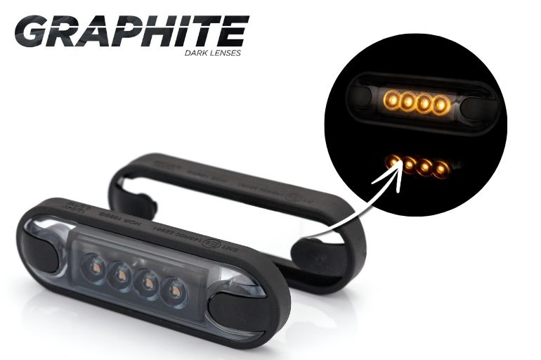 Markeringslys LED Slim Graphite - Oransj