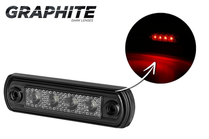 Markeringslys LED Graphite - Rød