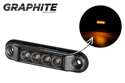 Markeringslys LED Slim Graphite - Oransj