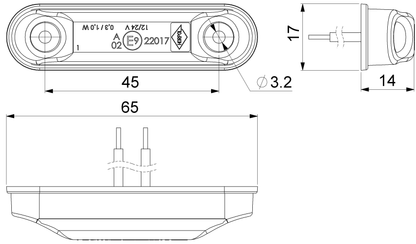Markeringslys LED Slim - Rød