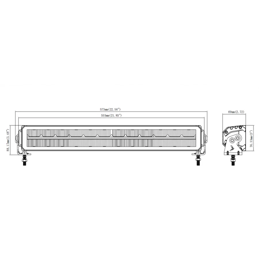BEZEL-LESS LED ekstralys / fjernlys med posisjonslys – lang, KAMAR - L3423