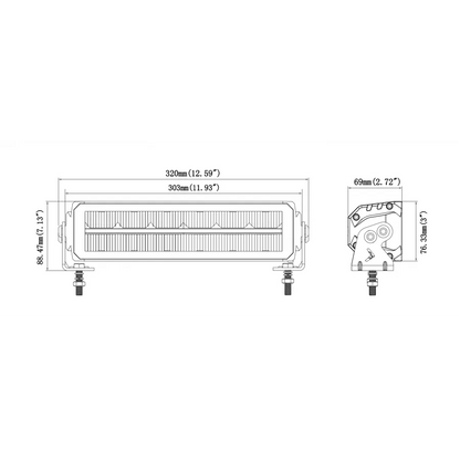 BEZEL-LESS LED ekstralys / fjernlys med posisjonslys – medium, KAMAR - L3425