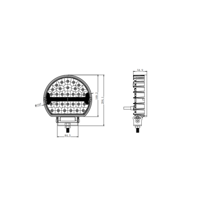 LED ekstralys / fjernlys med posisjonslys i form av lysstripe, KAMAR - L3435