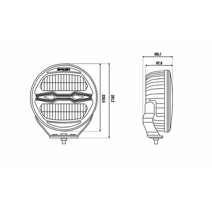 X-SPIDER NINJA LED ekstralys med fjernlys, posisjonslys og varsellys + hello effect, MYKAMAR – L3442