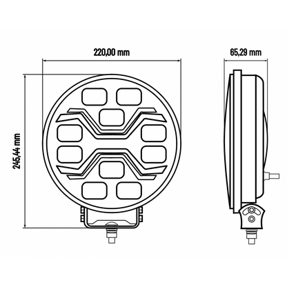 X-SPIDER TOXIC LED ekstralys med fjernlys, posisjonslys og varsellys, MYKAMAR - L3440