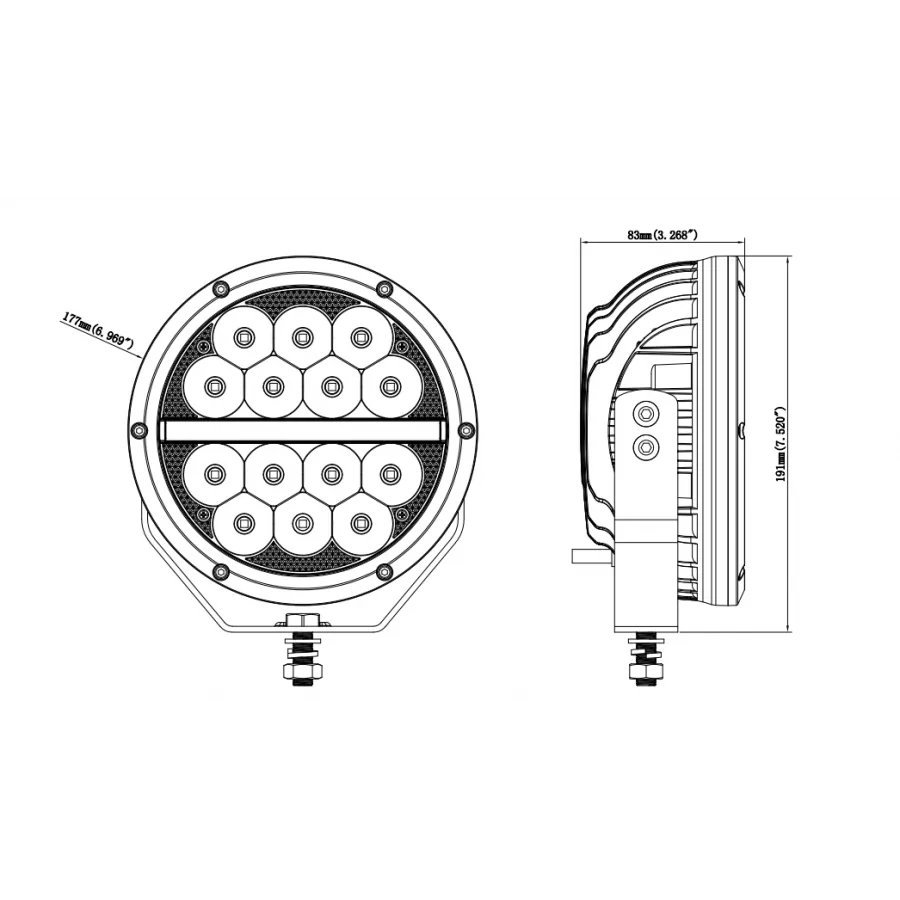 LED ekstralys / fjernlys med posisjonslys, KAMAR - L3427