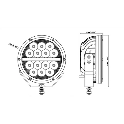 LED ekstralys / fjernlys med posisjonslys, KAMAR - L3427
